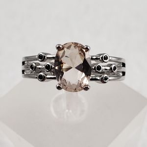 Morganite And Bezel Set Spinel Ring